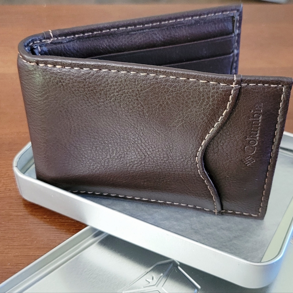 Columbia Brown Leather Mens Wallet - Picture 4 of 12